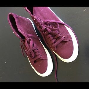Burgundy vans high tops